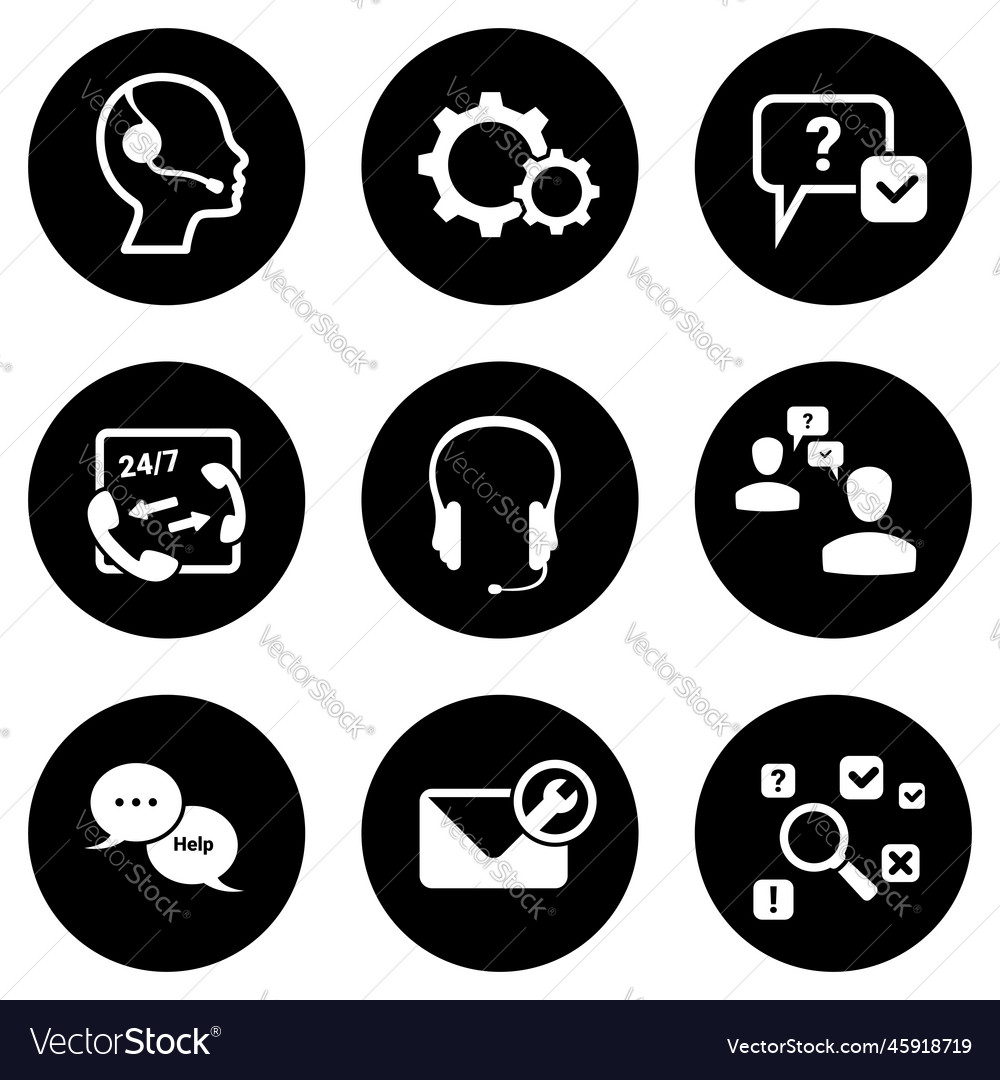 Set of simple icons on a theme call center