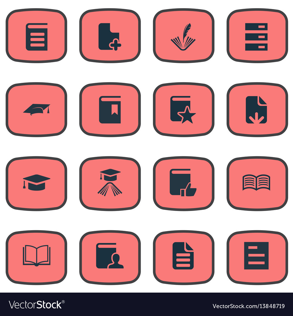 Set of simple reading icons vector image Set of simple reading icons