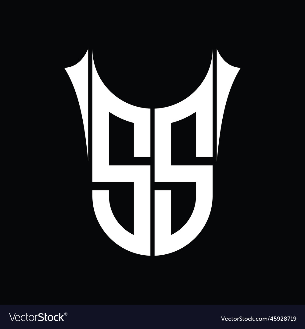 Ss logo monogram shield sharp half round shape