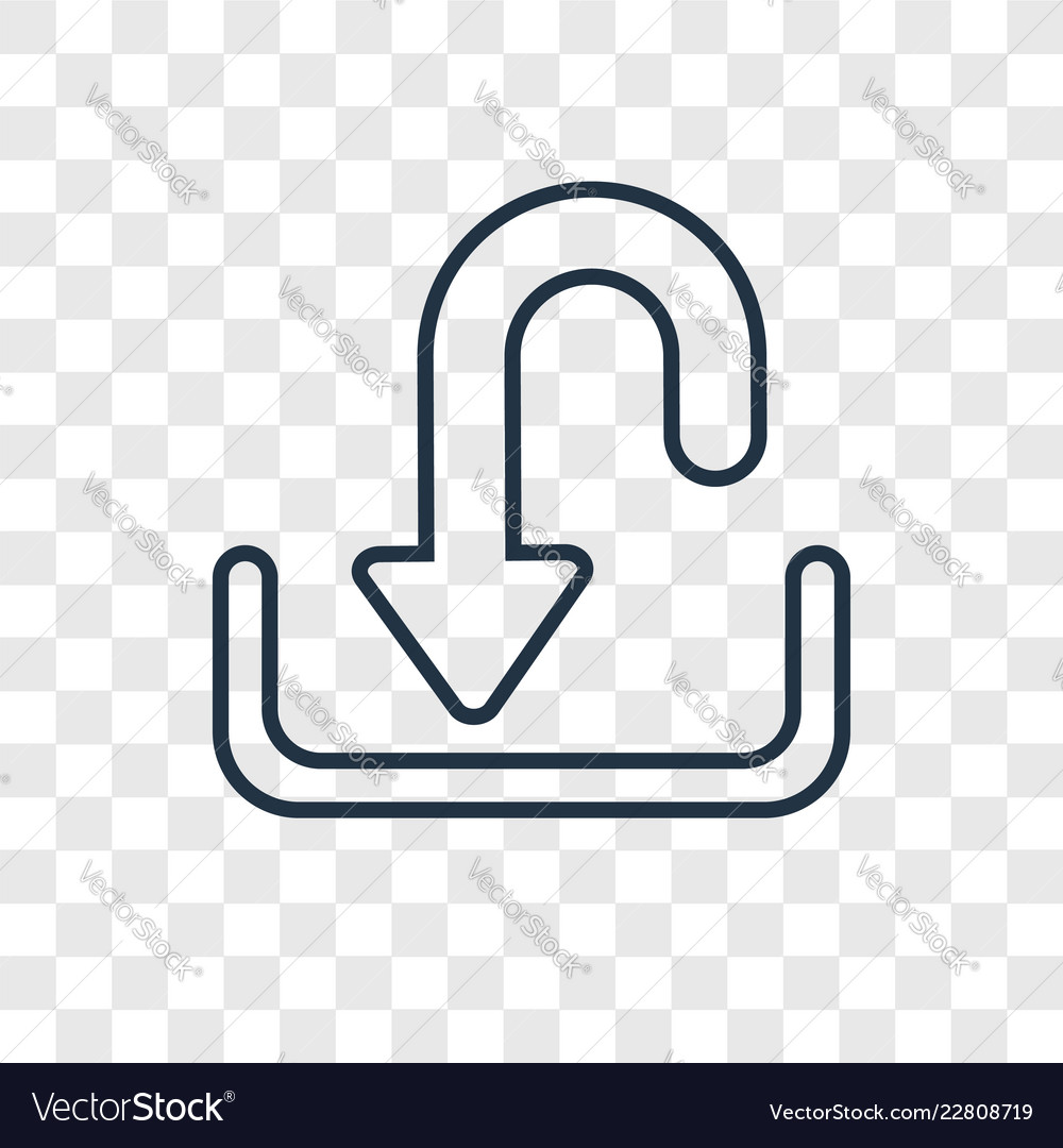 Upload concept linear icon isolated vector image Upload concept linear icon isolated