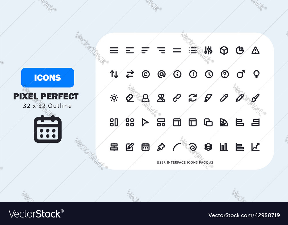 User interface icon set 3 ui pixel perfect
