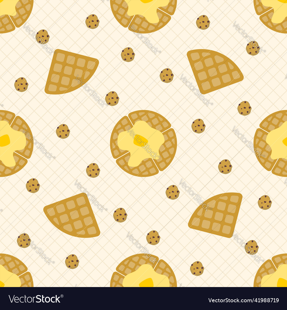 Waffle and cookies seamless pattern