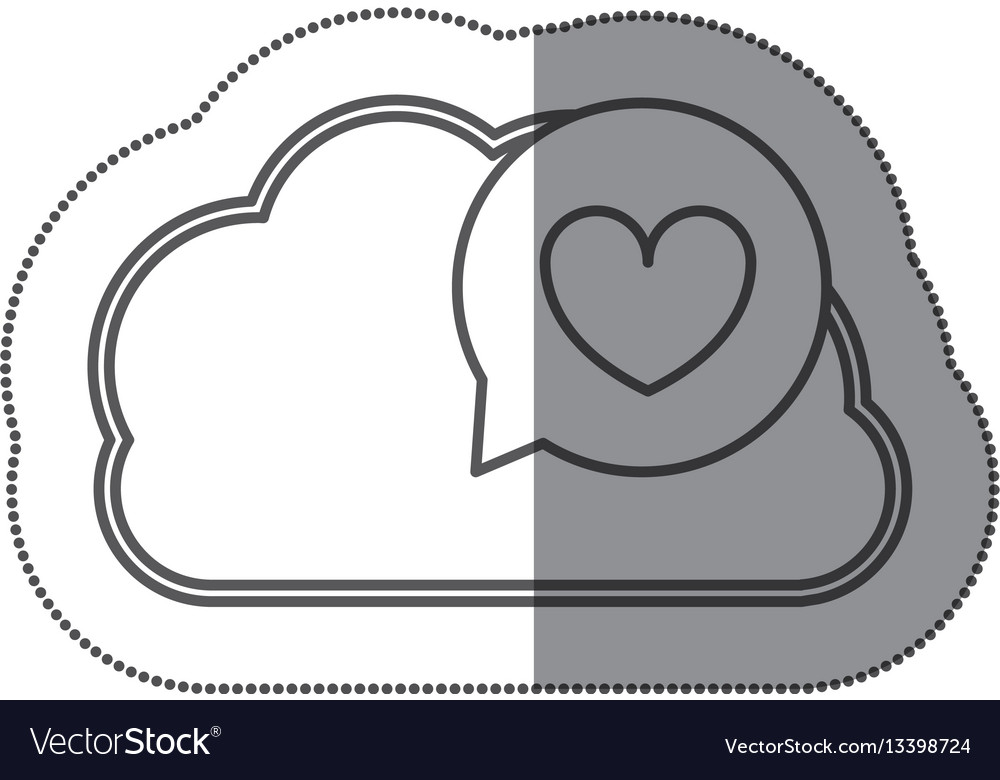 Cloud hosting data bubble with heart inside