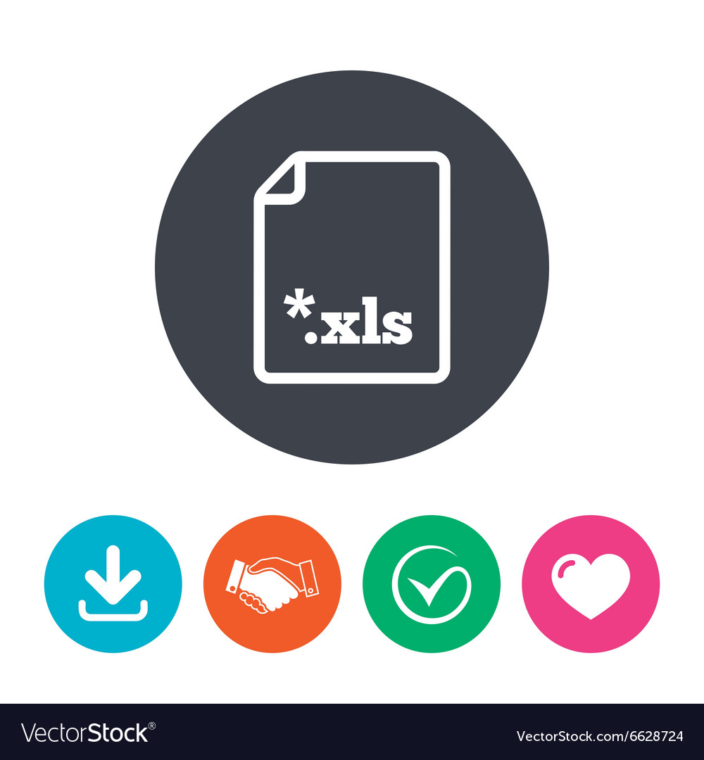 Excel file document icon download xls button