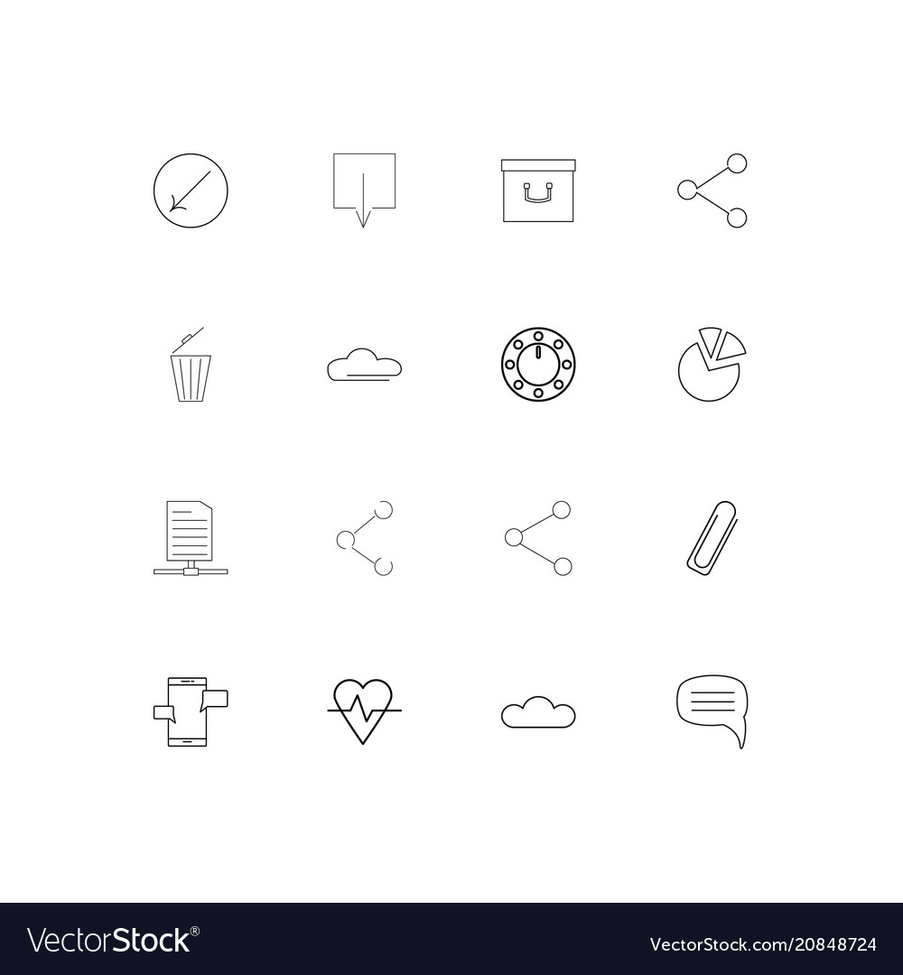 Internet of things linear thin icons set outlined