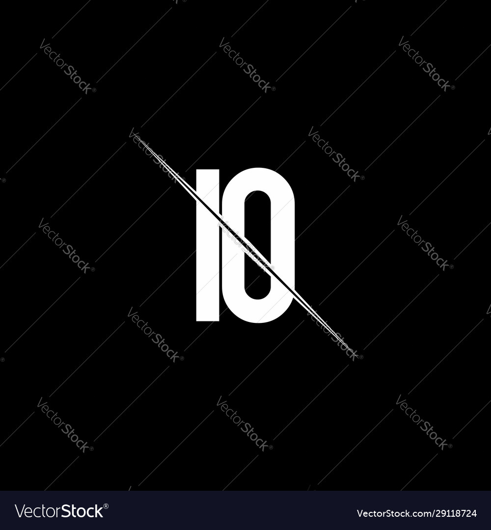 Io logo monogram with slash style design template