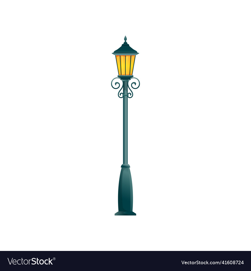 Lamppost stand on one lamp with forged decoration