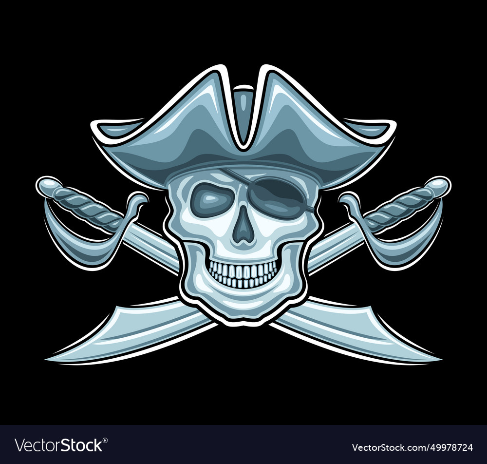 Logo for pirate skull Royalty Free Vector Image