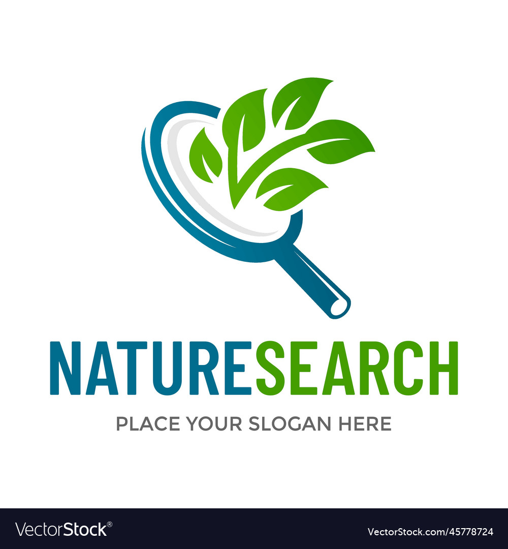 Nature search logo template this design use leaf