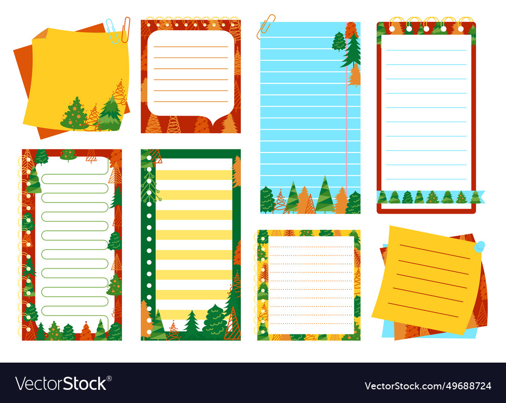 Notepaper lined grid notepad set with christmas