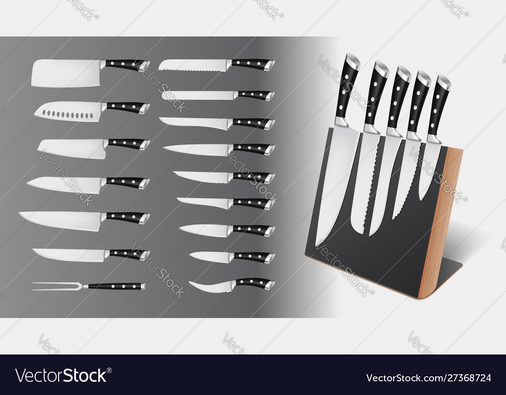 Professional Knife Set on Magnetic Holder