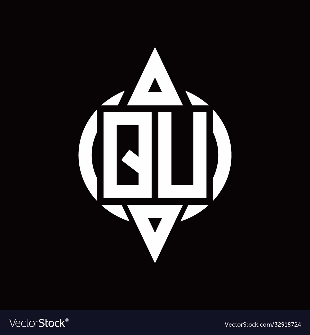Qu logo with circle rounded combine triangle top