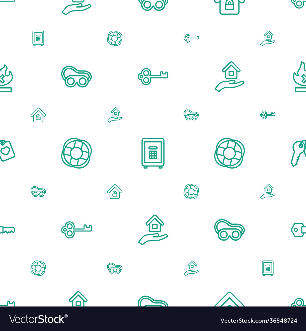 Safe icons pattern seamless white background