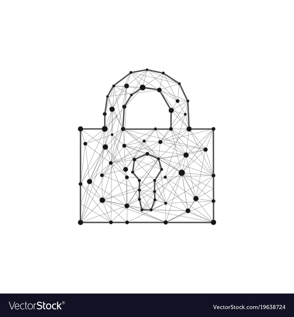 Security lock composed of polygons lines and dots