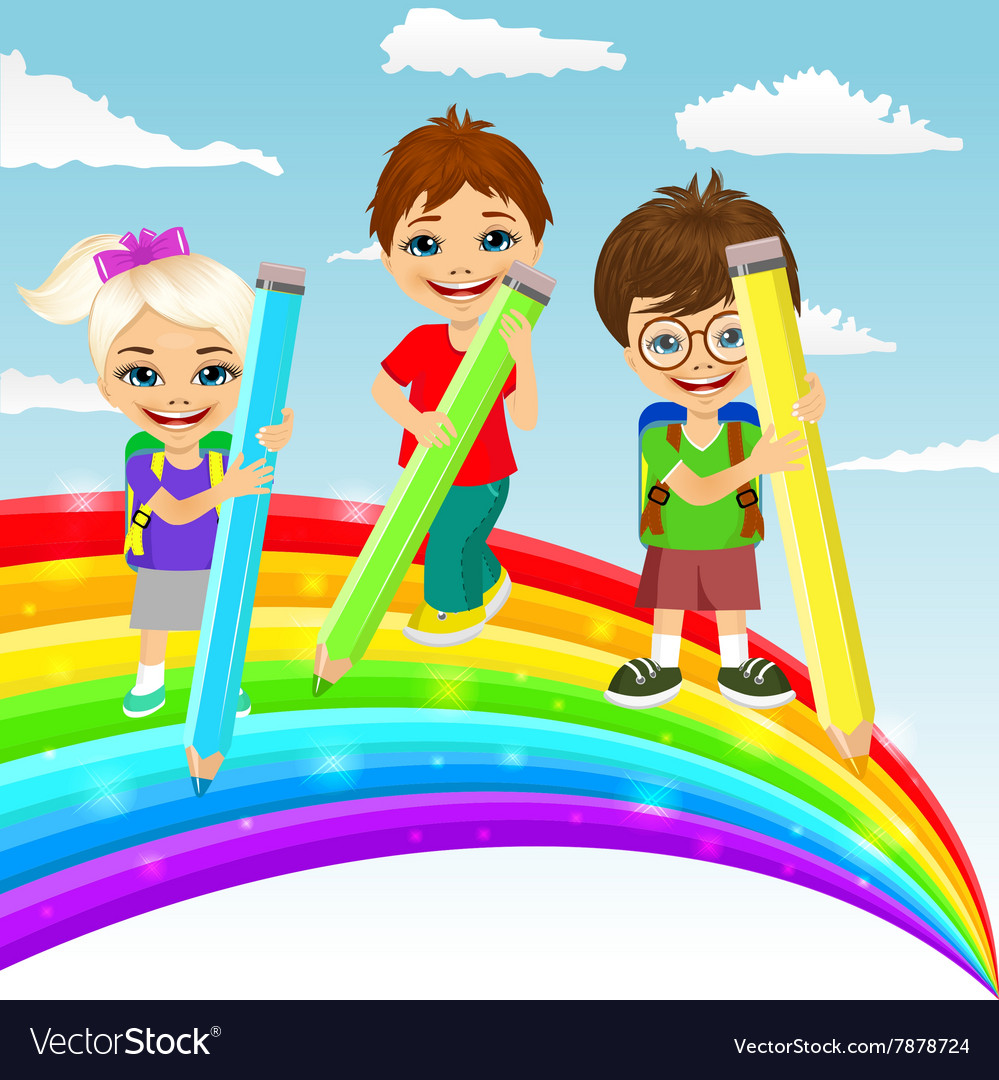 scientist red rainbow friends vector Stock Vector