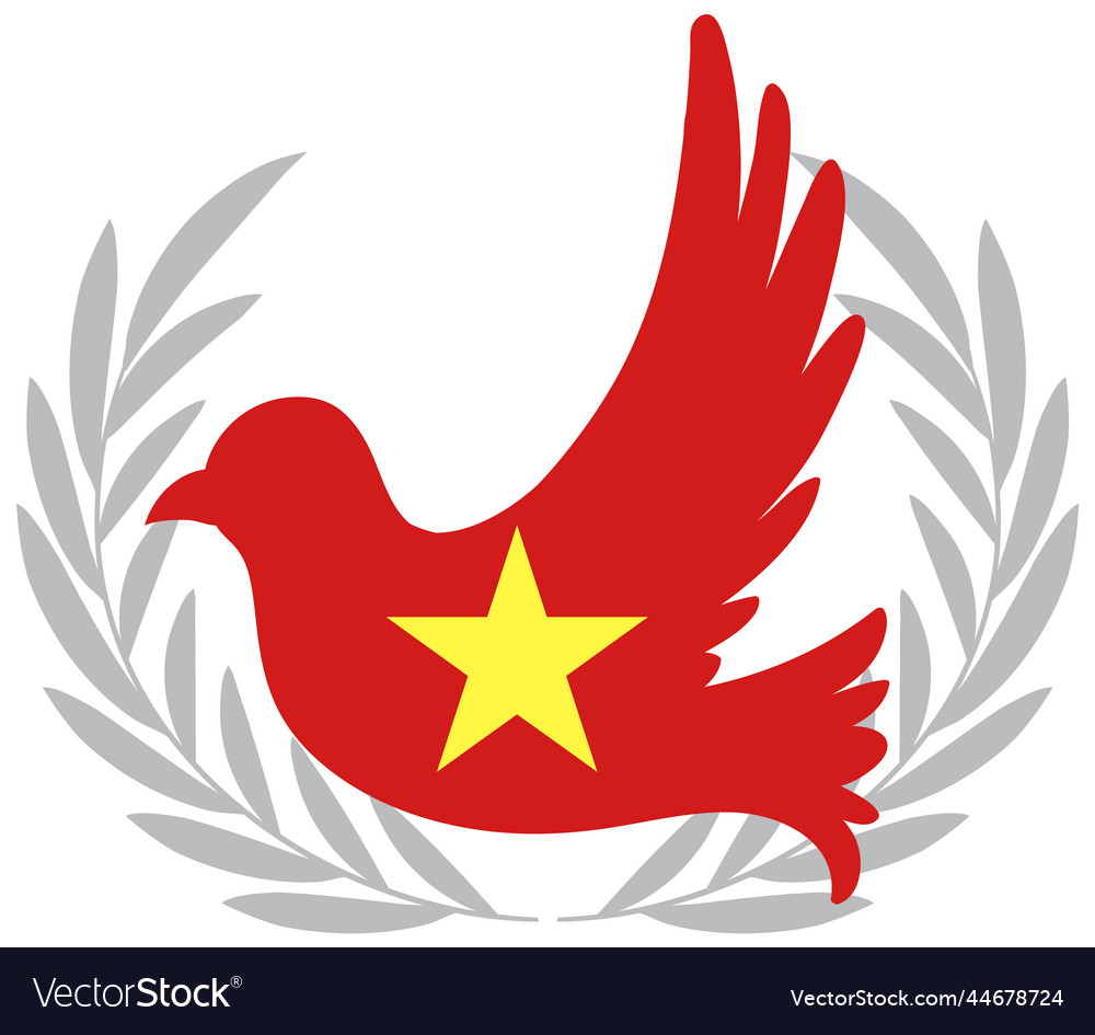 Vietnam Flagge in Taube Vogelform