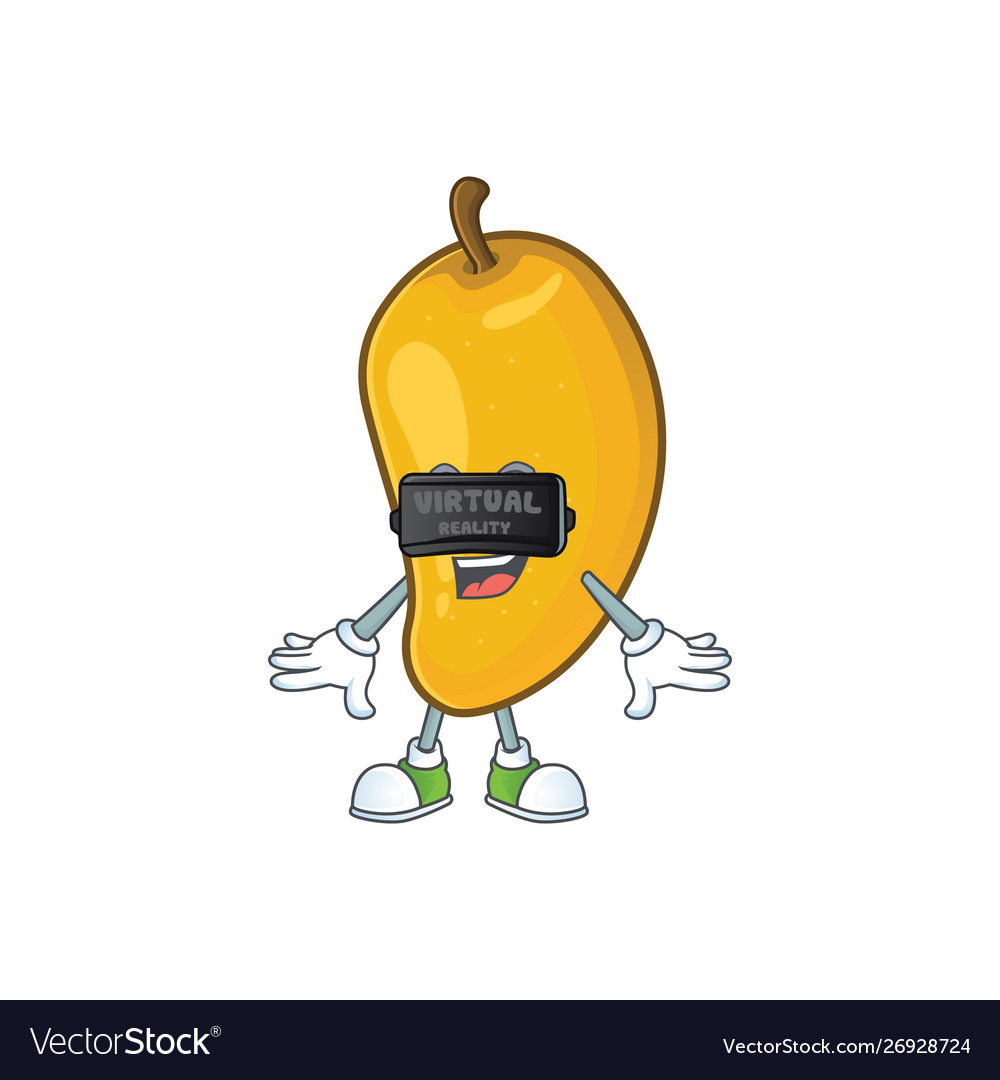 Virtual reality character mango fruit with cartoon