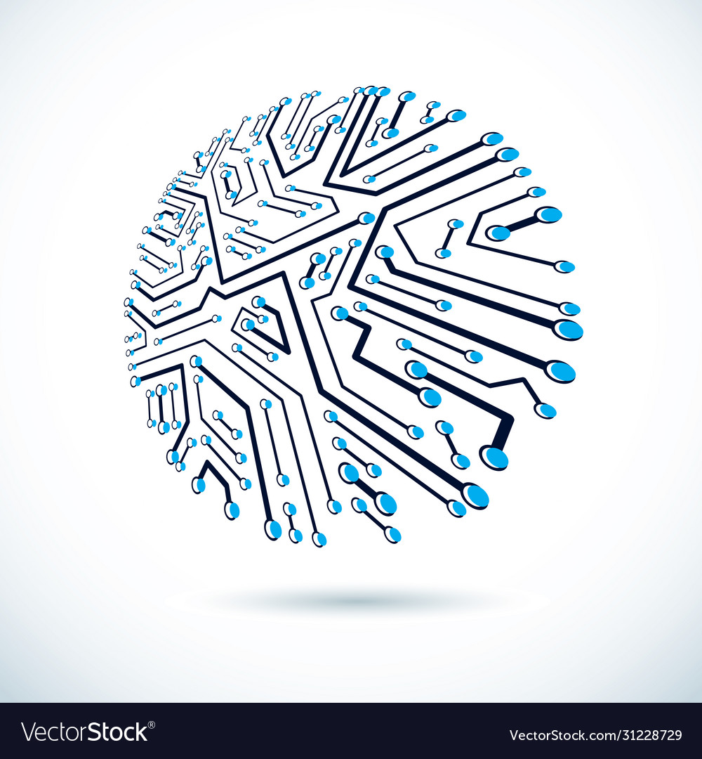 Abstract technology with circular circuit board vector image Abstract technology with circular circuit board