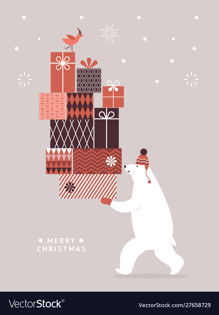 Christmas card seasons greetings Royalty Free Vector Image