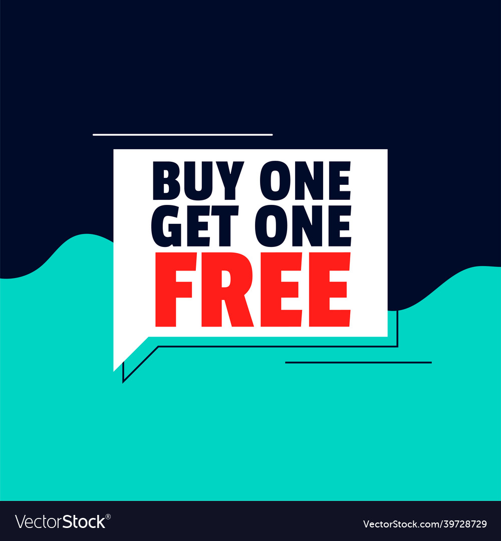 Flat Buy One Get Free Banner Design Royalty Free Vector Flat Buy One Get Free Banner Design Royalty Free Vector