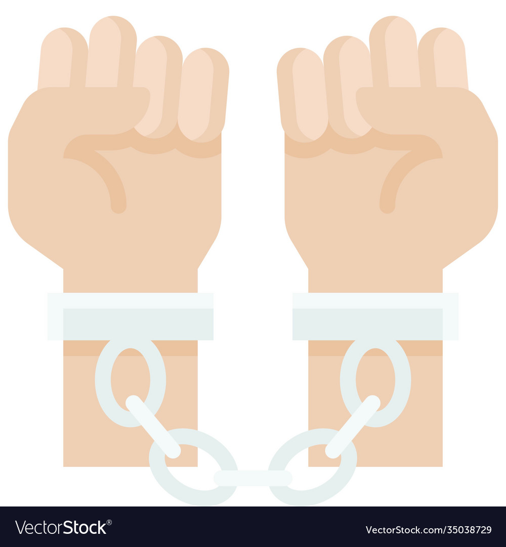 Handcuffed hands icon protest related Royalty Free Vector