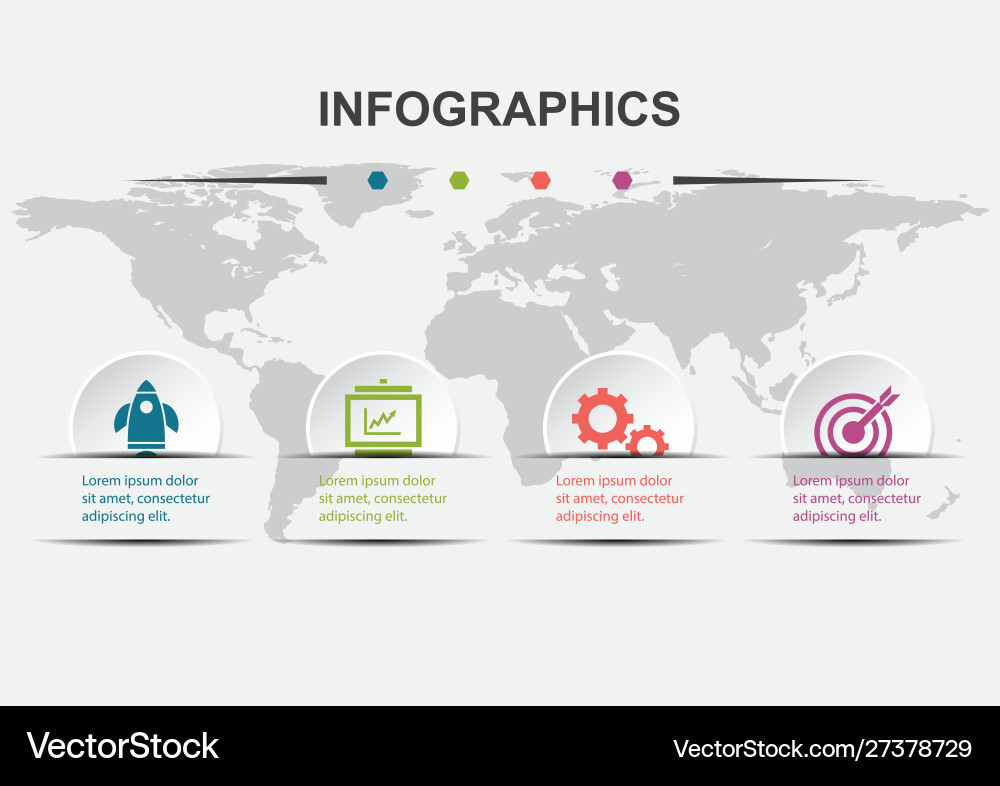 Infographic design template 4 elements steps Vector Image