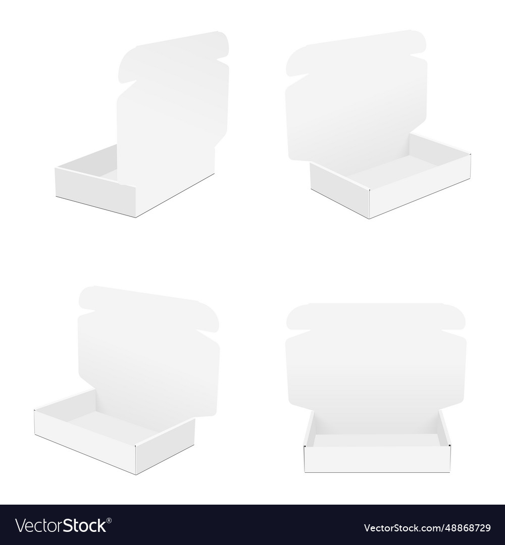 Mailing cardboard boxes with opened lid