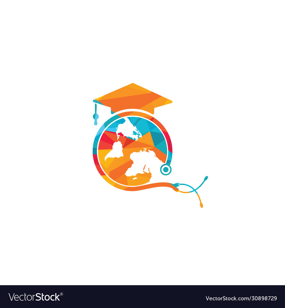 Medical study abroad logo design Royalty Free Vector Image