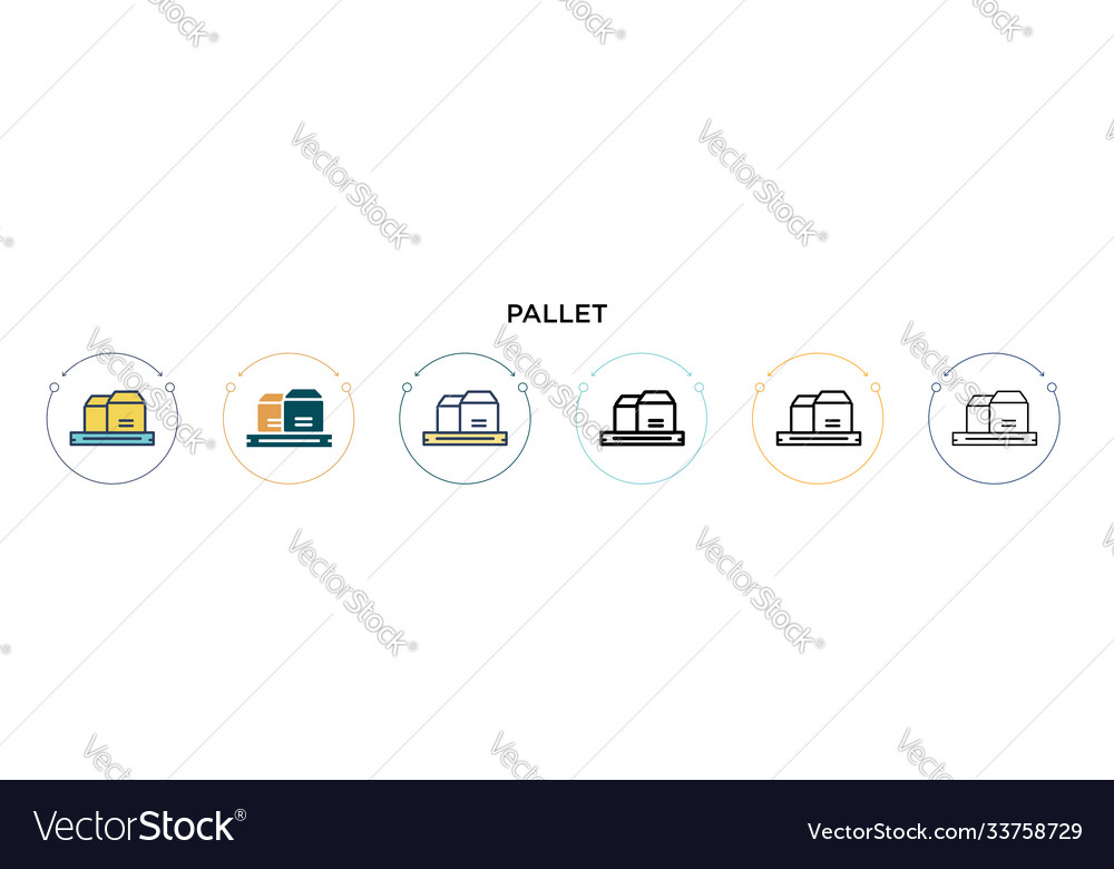 Palette Icon in gefüllter dünner Linie Umriss