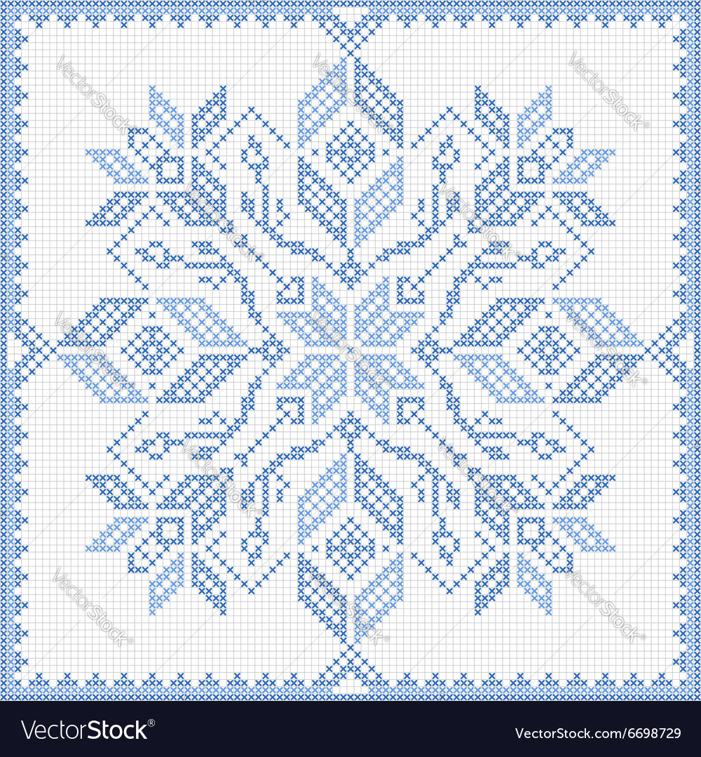 Scandinavian Snowflake Cross Stitch Pattern