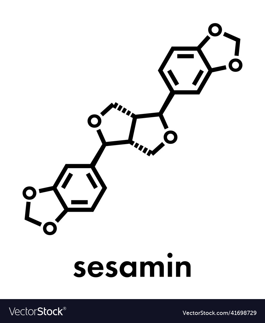 Sesamin molecule lignan present in sesame oil