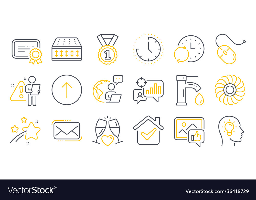 Set business icons such as like photo tap vector image Set business icons such as like photo tap