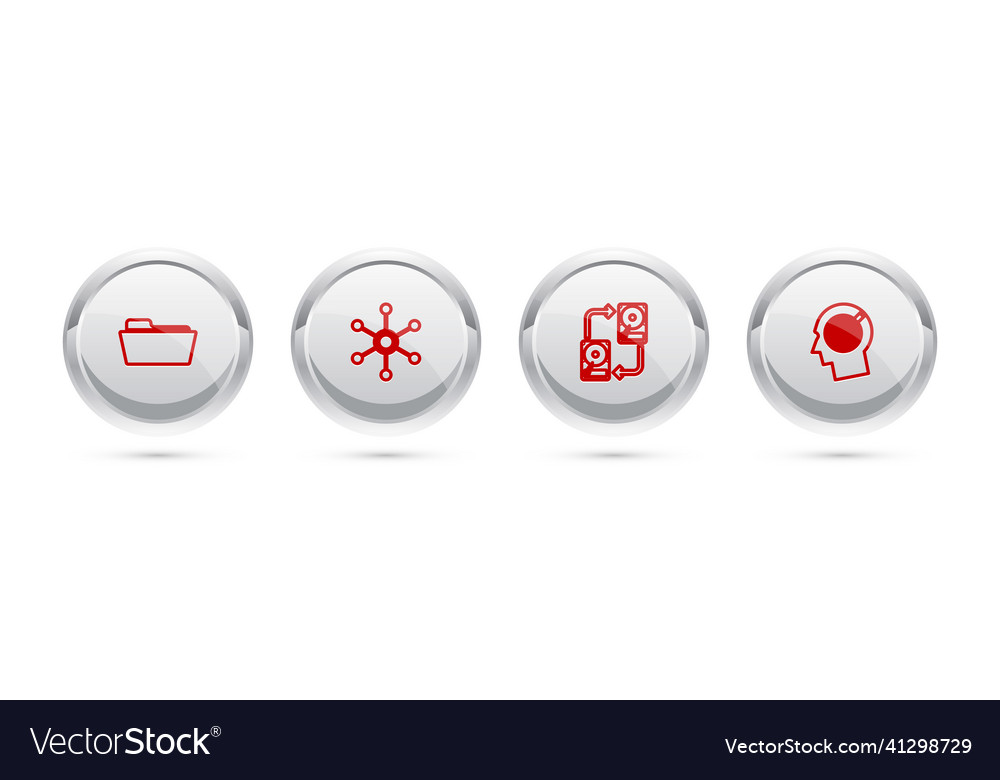 Set line folder network data exchange with hhd vector image Set line folder network data exchange with hhd