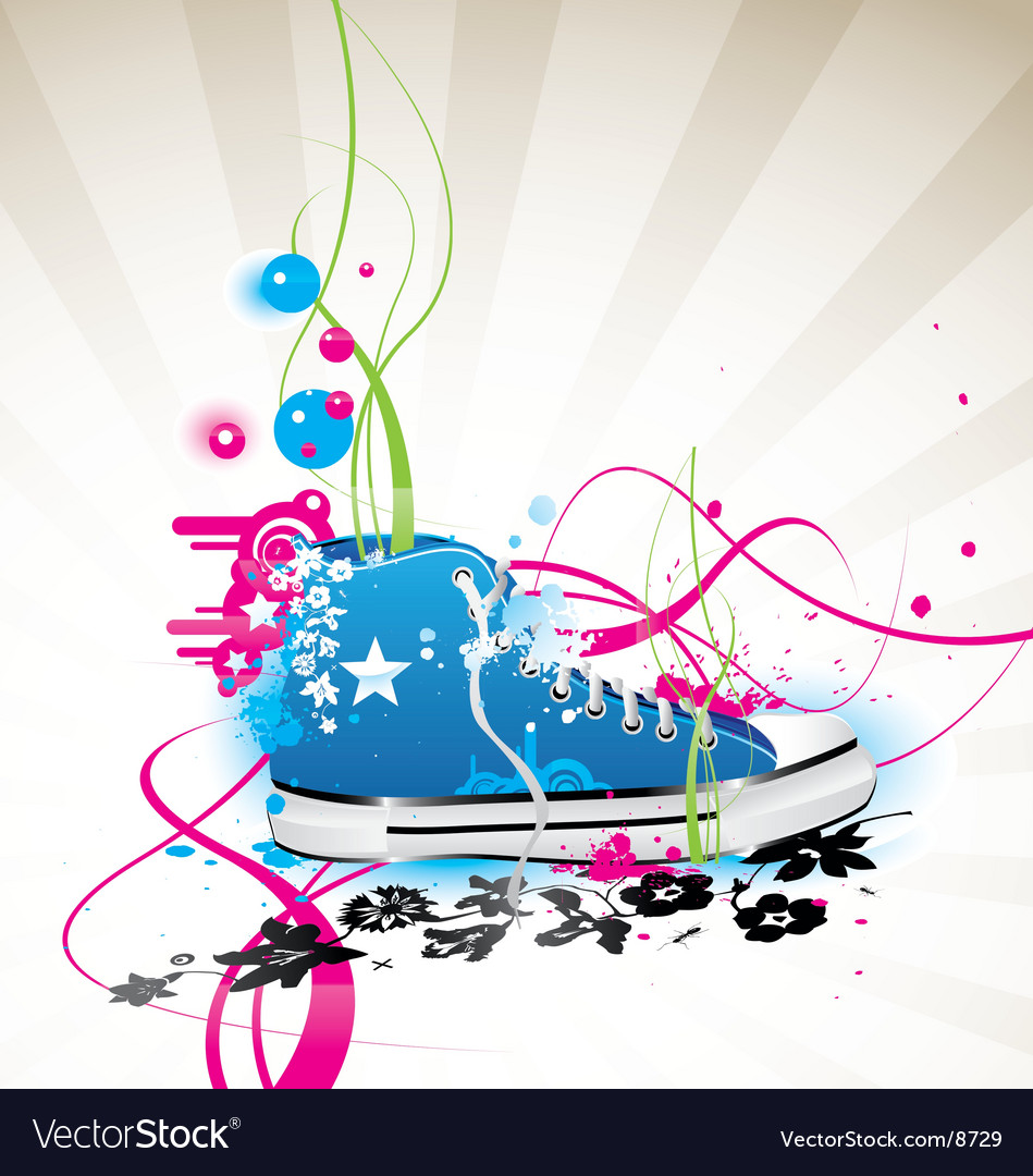 Sneakers gym-shoes Royalty Free Vector Image - VectorStock