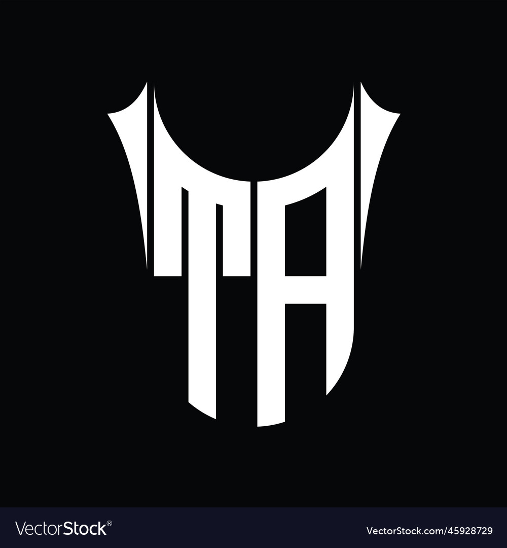 Ta logo monogram shield sharp half round shape