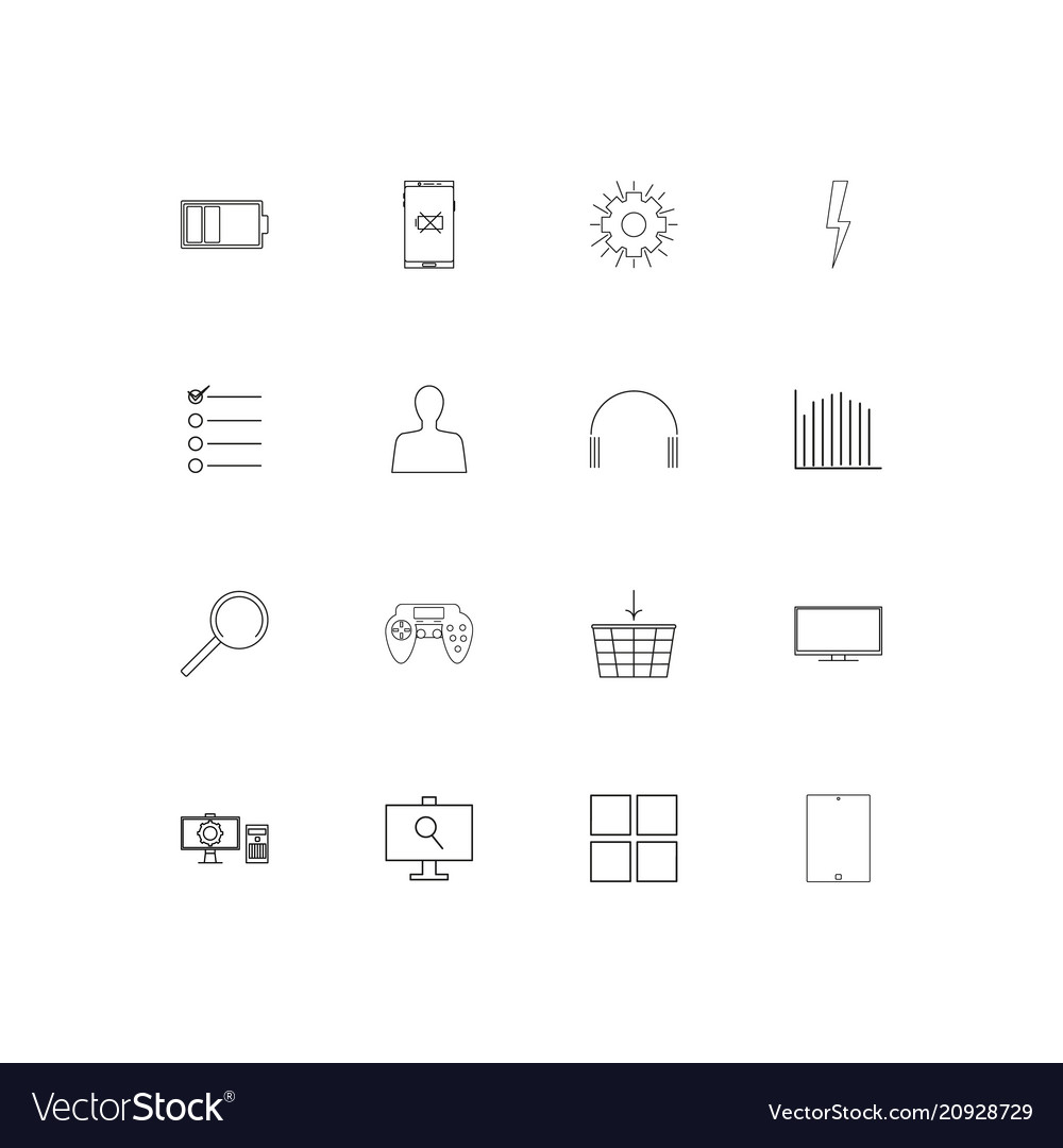 User interface linear thin icons set outlined