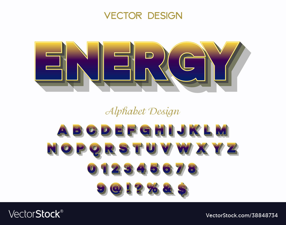 3d font typeface abc typography and minimal