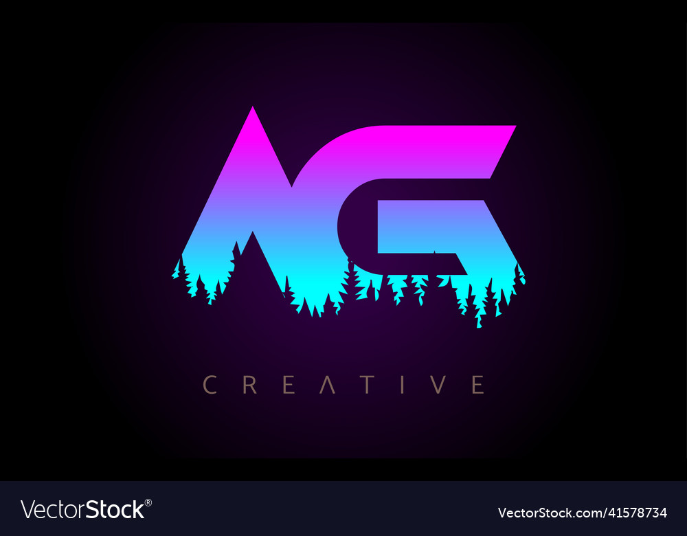 Ag letters logo design with purple blue colors