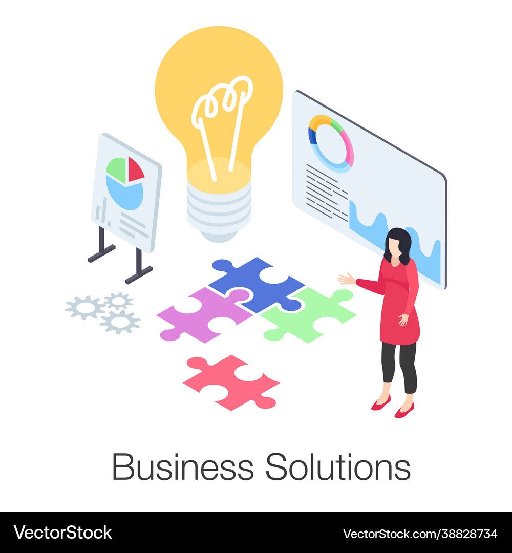 Business solution Royalty Free Vector Image - VectorStock