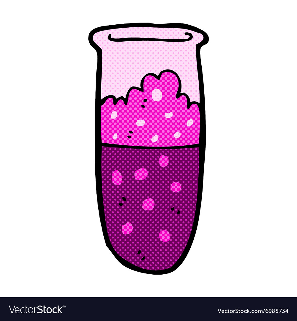 Comic cartoon test tube Royalty Free Vector Image Comic cartoon test tube Royalty Free Vector Image