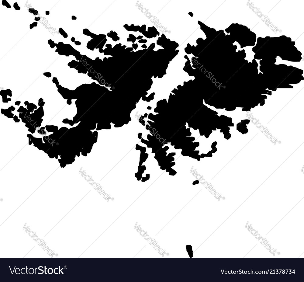 Falkland islands silhouette map Royalty Free Vector Image