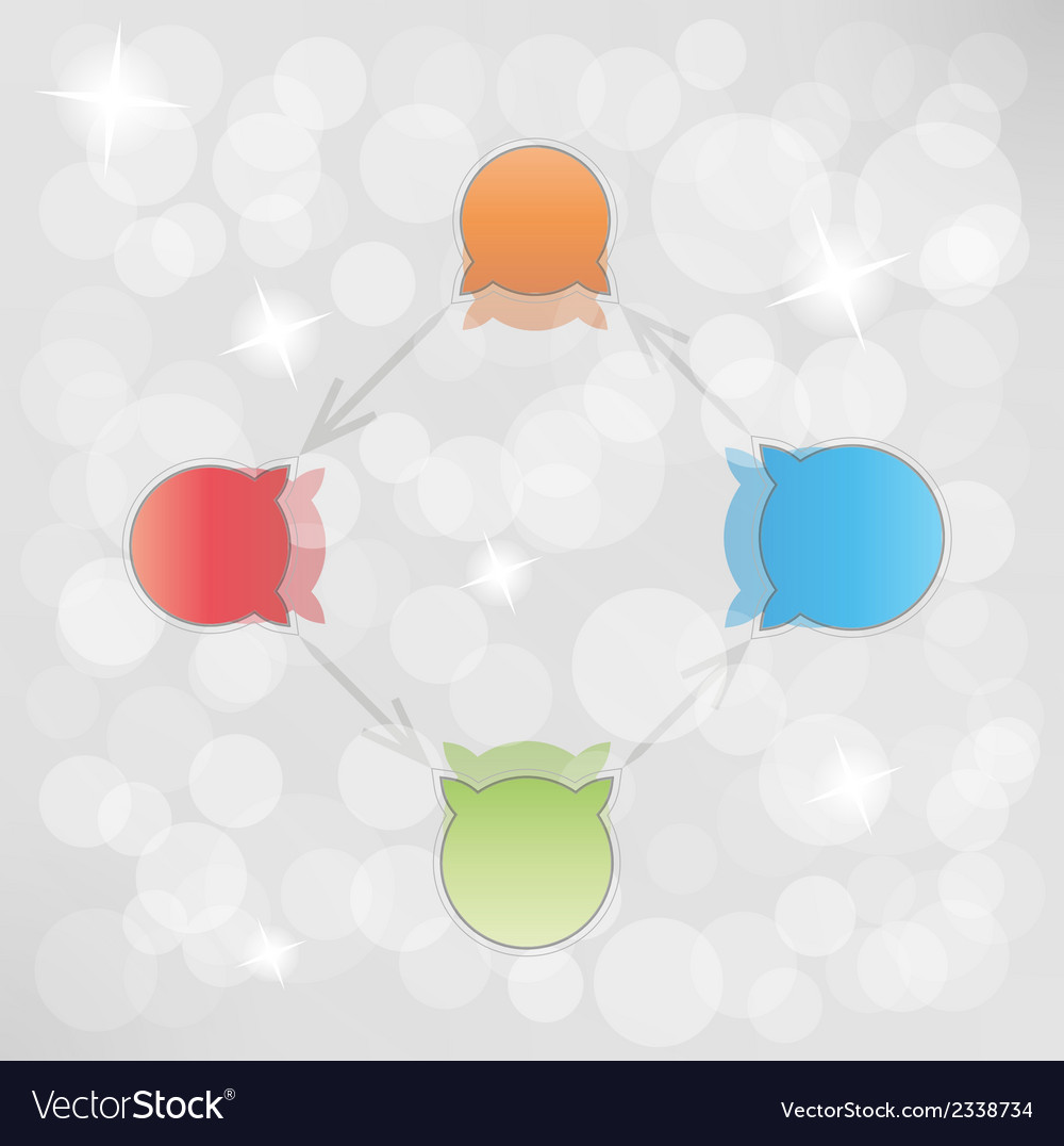 Gradient circle arrows with bubbles