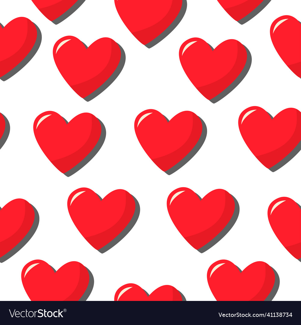 Heart is red pattern in a flat style Vector Image Heart is red pattern in a flat style