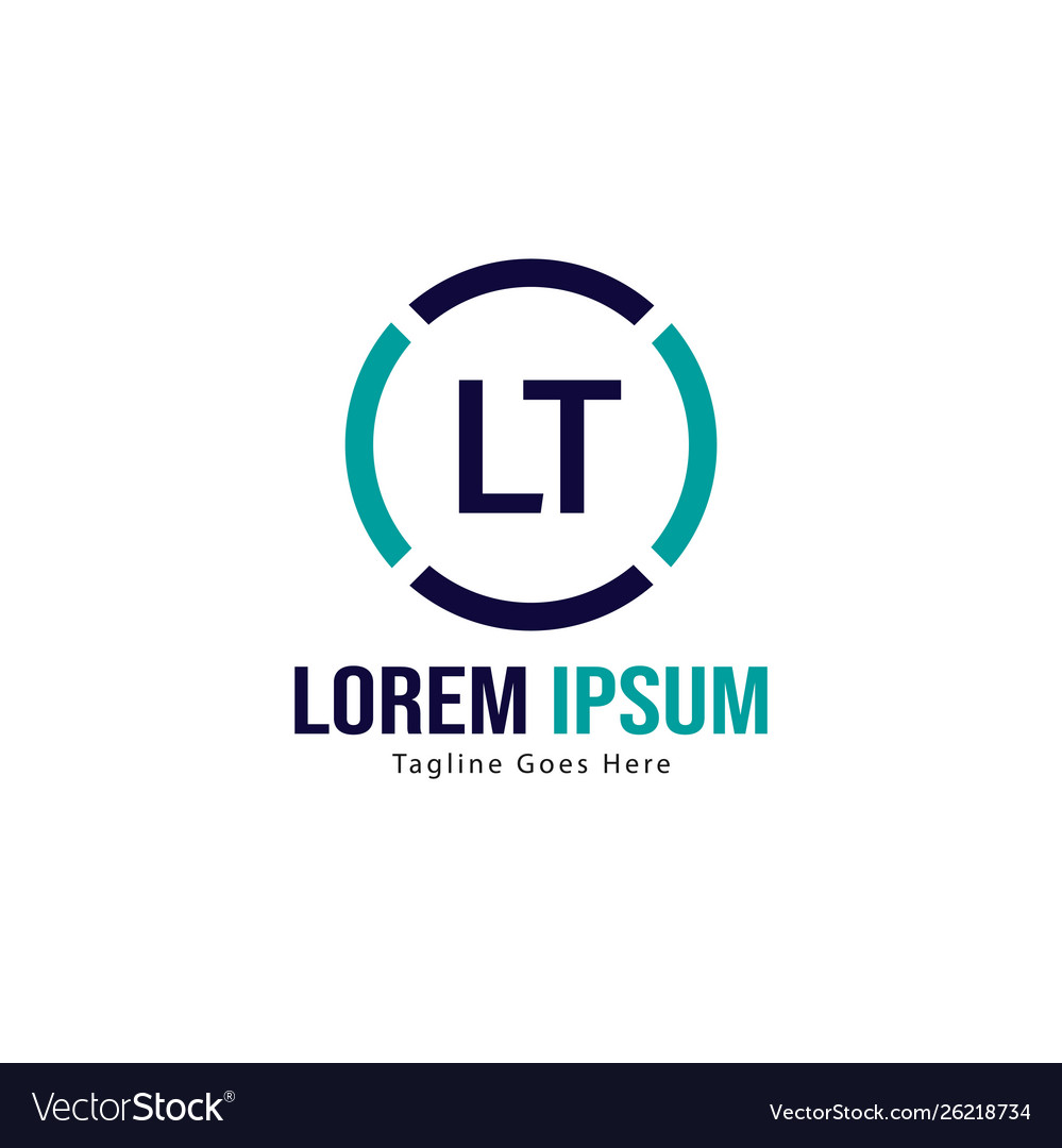 Initial lt logo template with modern frame