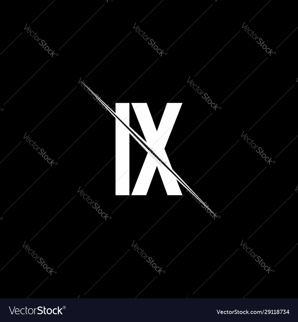 Ix logo monogram with slash style design template