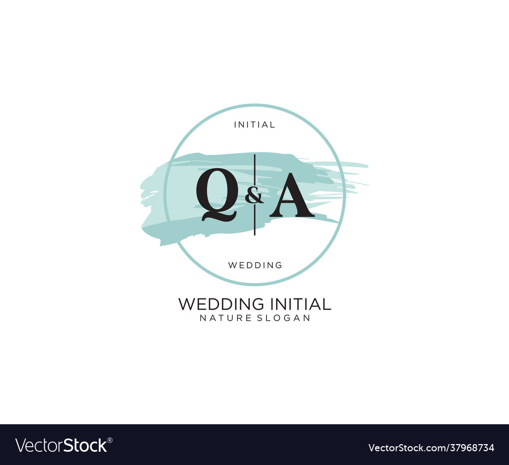 QA Letter Initial Logo - Elegant Script
