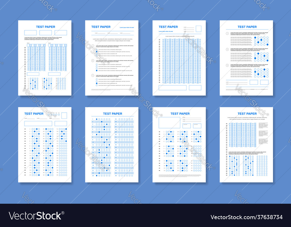 Realistic test papers set