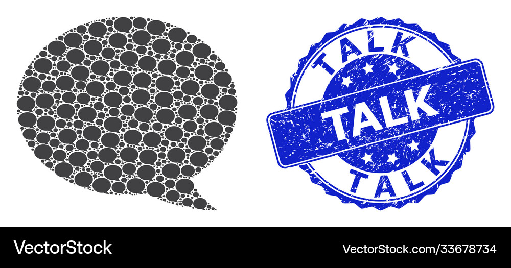 Rubber talk round seal stamp and recursive message
