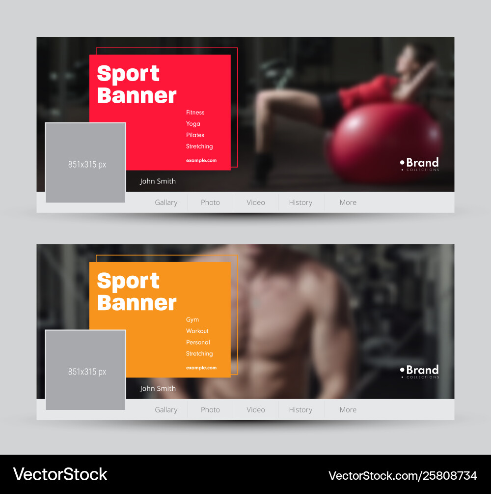 Set Banners For Social Networks With A Place Vector Image