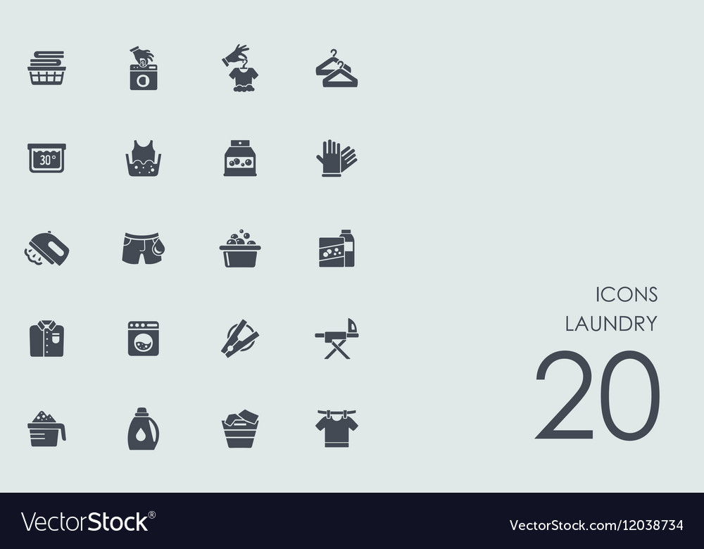 Set of laundry icons